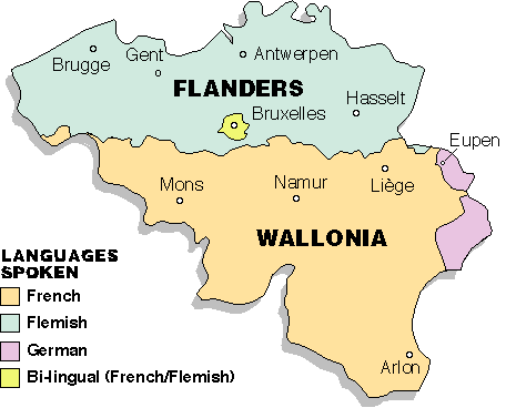 Language map of Belgium